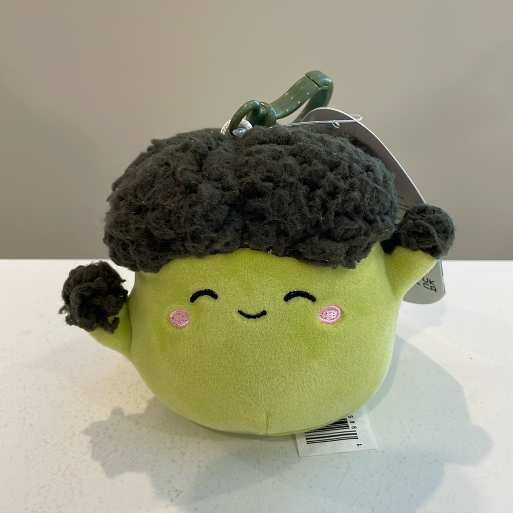 NWT 3.5” Nash the Broccoli Squishmallow Clip